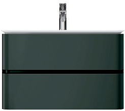 Am.Pm Тумба с раковиной Sensation 80 см, антрацит, глянцевая – фотография-1